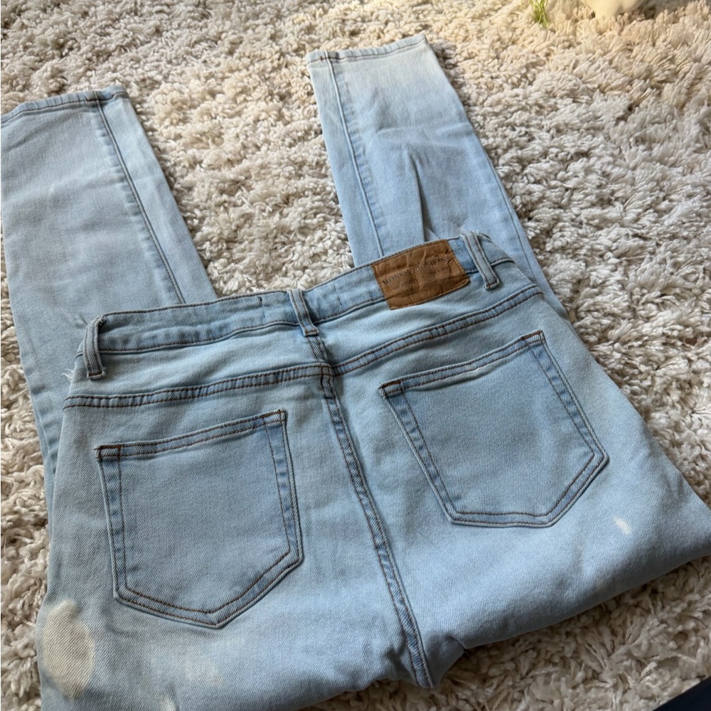 Monkey Ride original vintage distressed street Light Blue Vintage Jeans - Picture 5 of 6